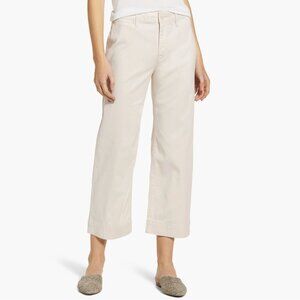 Sanctuary Wide Leg Cropped Pants in Ivory/Cream